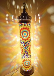 Mozaik silindir lamba, mozaik zemin lambası, mozaik ayaklı lamba, mozaik Köşe Lambası abajur, XXLARGE